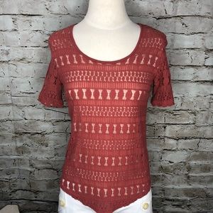 WOLVEN • Anthro Crocheted Lace Top